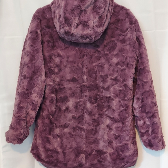 SOLD!! North Face Mossbud Swirl Pikes Purple Reversible Jacket Girls XL (18) NWT - Picture 14 of 16